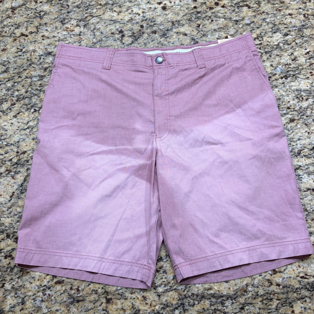 NEW True Nation Flex Mens 42 Pink Flat Front Shorts Flex Waist Dusty Rose ws
